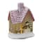 7.5" Frosted Glass Home with Snowman LED Tabletop Town Décor Set